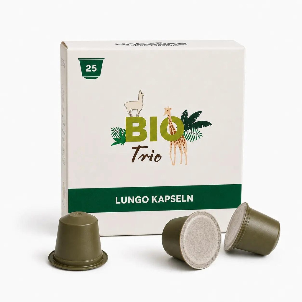 Kaffeekapseln Lungo - BIO Trio, 100% biologisch abbaubar
