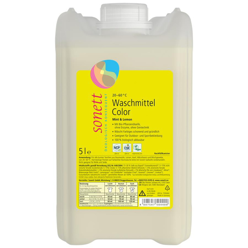 Sonett Flüssigwaschmittel Color Mint & Lemon